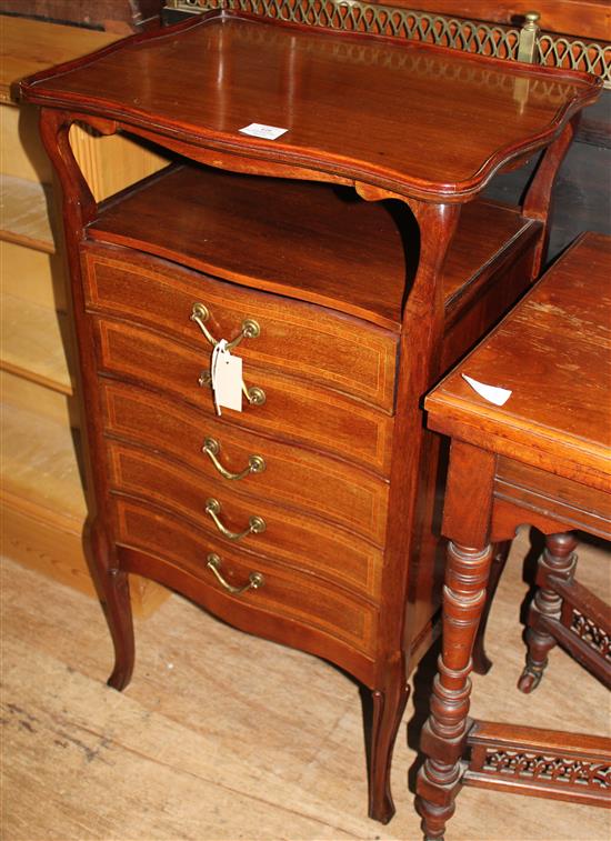 Edwardian inlaid mahogany music cabinet